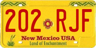 NM license plate 202RJF