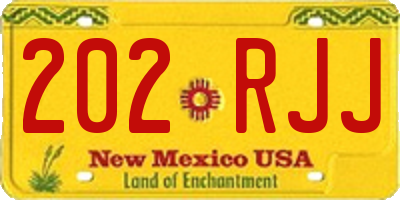 NM license plate 202RJJ