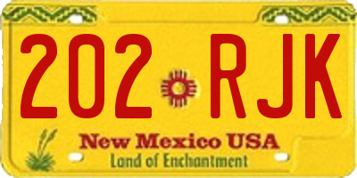 NM license plate 202RJK