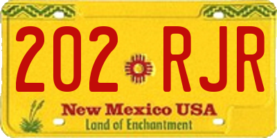 NM license plate 202RJR