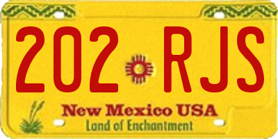 NM license plate 202RJS