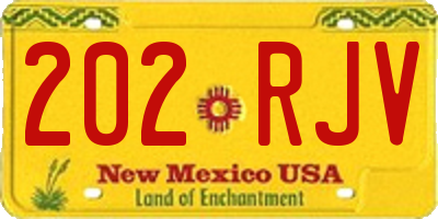 NM license plate 202RJV