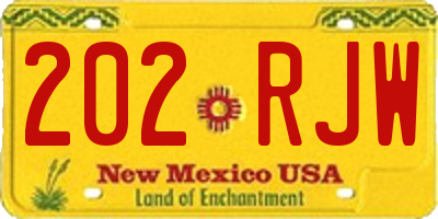 NM license plate 202RJW