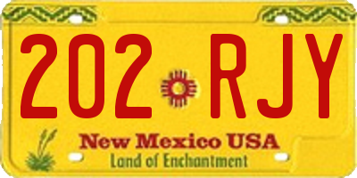 NM license plate 202RJY