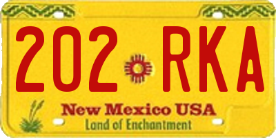 NM license plate 202RKA