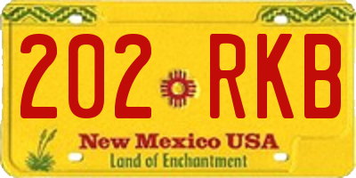 NM license plate 202RKB