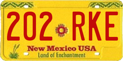 NM license plate 202RKE