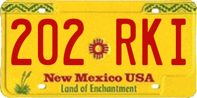 NM license plate 202RKI