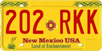 NM license plate 202RKK