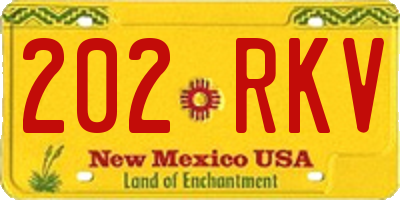 NM license plate 202RKV