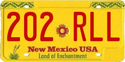 NM license plate 202RLL
