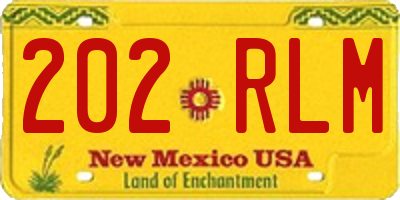 NM license plate 202RLM