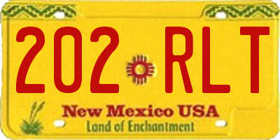 NM license plate 202RLT
