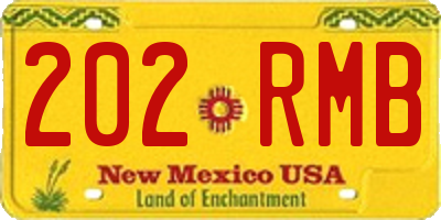 NM license plate 202RMB