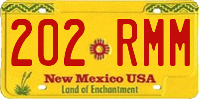 NM license plate 202RMM