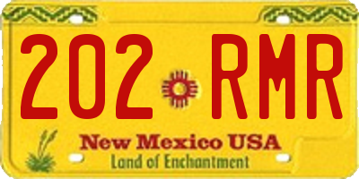 NM license plate 202RMR