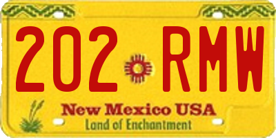 NM license plate 202RMW