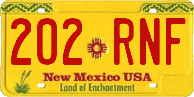 NM license plate 202RNF