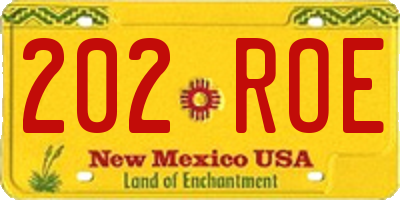 NM license plate 202ROE