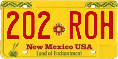 NM license plate 202ROH