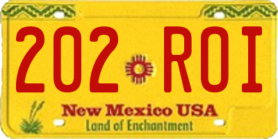 NM license plate 202ROI