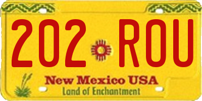 NM license plate 202ROU