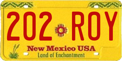 NM license plate 202ROY