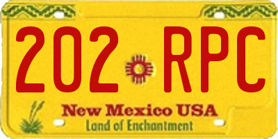 NM license plate 202RPC