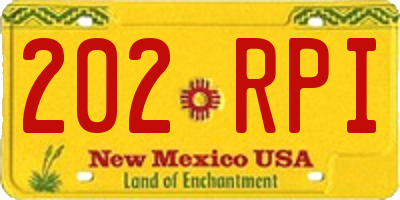 NM license plate 202RPI