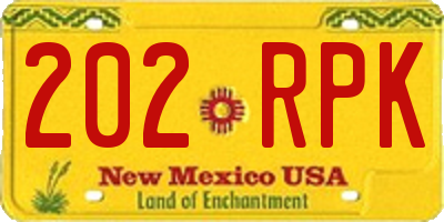 NM license plate 202RPK