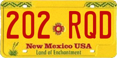 NM license plate 202RQD