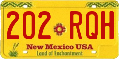 NM license plate 202RQH