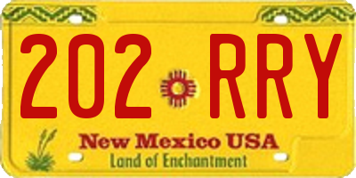 NM license plate 202RRY