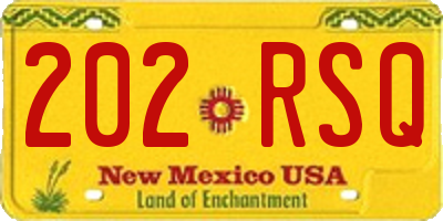 NM license plate 202RSQ