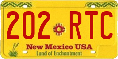 NM license plate 202RTC