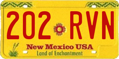 NM license plate 202RVN