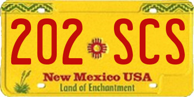 NM license plate 202SCS