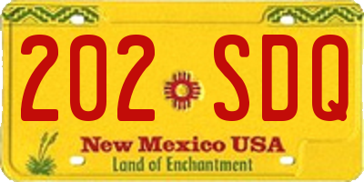 NM license plate 202SDQ