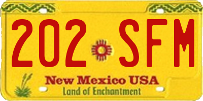 NM license plate 202SFM