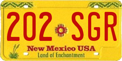 NM license plate 202SGR