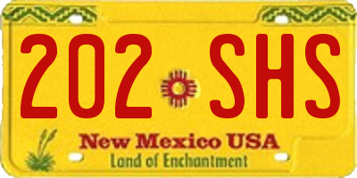 NM license plate 202SHS