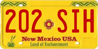 NM license plate 202SIH