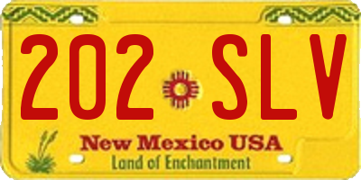 NM license plate 202SLV
