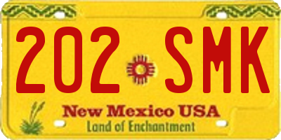 NM license plate 202SMK
