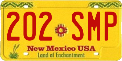 NM license plate 202SMP