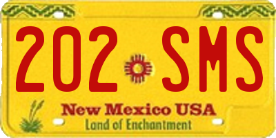 NM license plate 202SMS