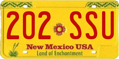 NM license plate 202SSU