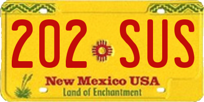 NM license plate 202SUS