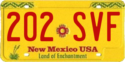 NM license plate 202SVF