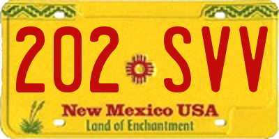 NM license plate 202SVV